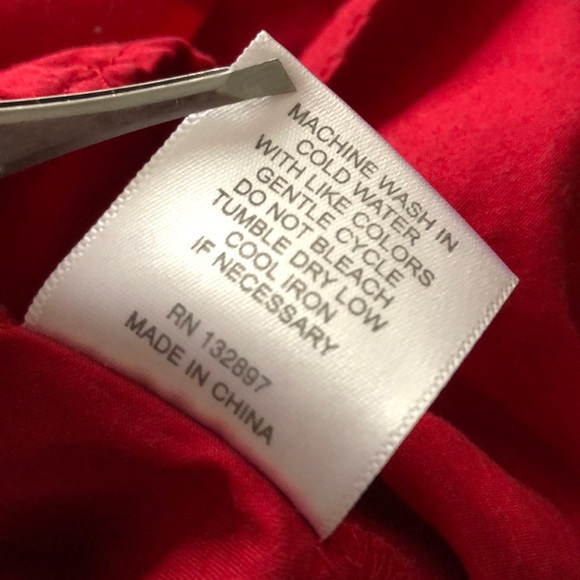 Jane & Delancey top bouse Small Lace Up Back Boho Peasant top Bell sleeves Red - Picture 7 of 7